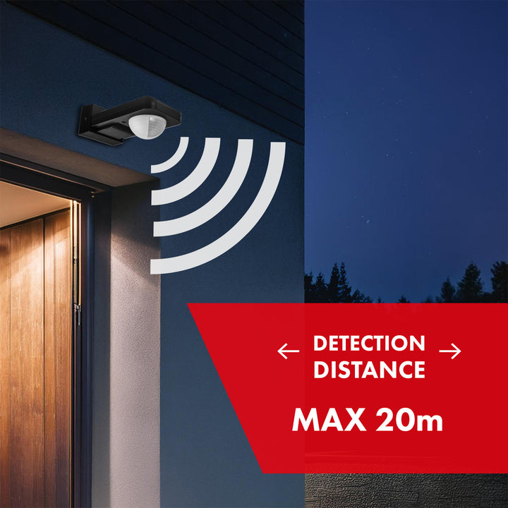 Maclean PIR Bewegungsmelder, Infrarot, IP65, max 2000W, schwarz, MCE243 B, 2 Stück