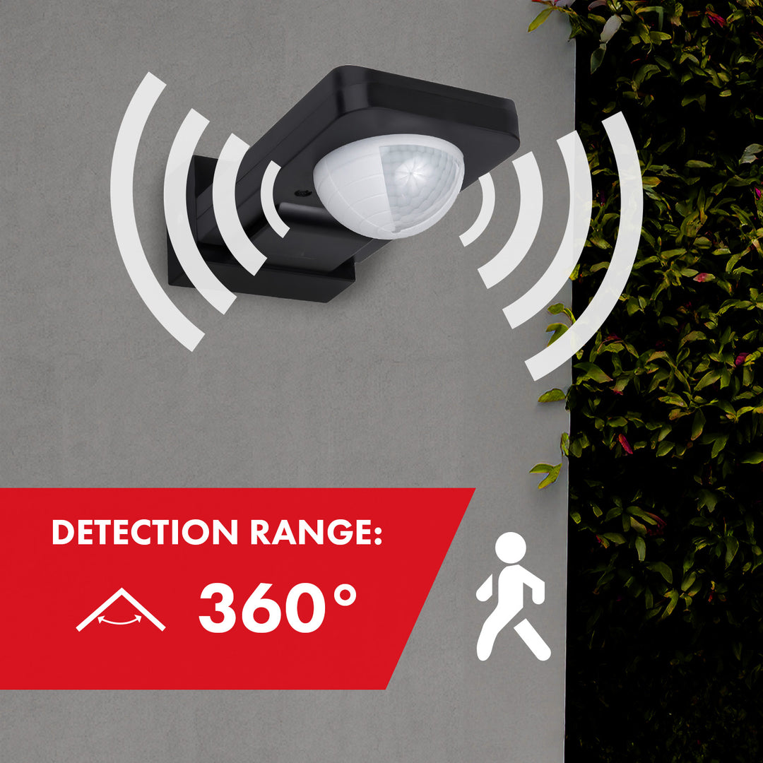 Maclean PIR Bewegungsmelder, Infrarot, IP65, max 2000W, schwarz, MCE243 B, 2 Stück