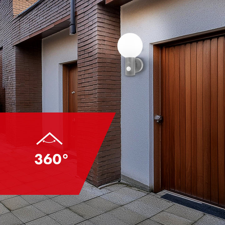 Maclean Bewegungsmelder LED-Lampe, PIR-Bewegungsmelder, grau, 15W, IP65, 1600lm, neutralweiß (4000K) MCE515 GR, 2 Stück