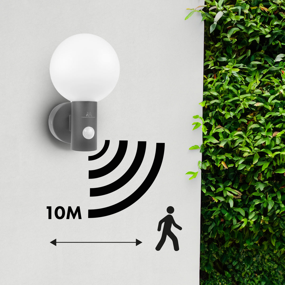 Maclean Bewegungsmelder LED-Lampe, PIR-Bewegungsmelder, grau, 15W, IP65, 1600lm, neutralweiß (4000K) MCE515 GR, 2 Stück