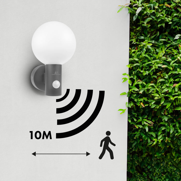 Maclean Bewegungsmelder LED-Lampe, PIR-Bewegungsmelder, grau, 15W, IP65, 1600lm, neutralweiß (4000K) MCE515 GR, 2 Stück