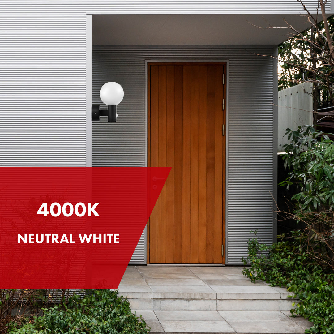 Maclean Bewegungsmelder LED-Lampe, PIR-Bewegungsmelder, schwarz, 15W, IP65, 1600lm, neutralweiß (4000K) MCE515 B, 2 Stück