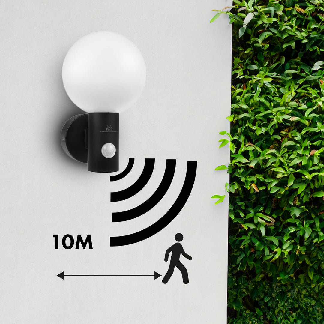 Maclean Bewegungsmelder LED-Lampe, PIR-Bewegungsmelder, schwarz, 15W, IP65, 1600lm, neutralweiß (4000K) MCE515 B, 2 Stück