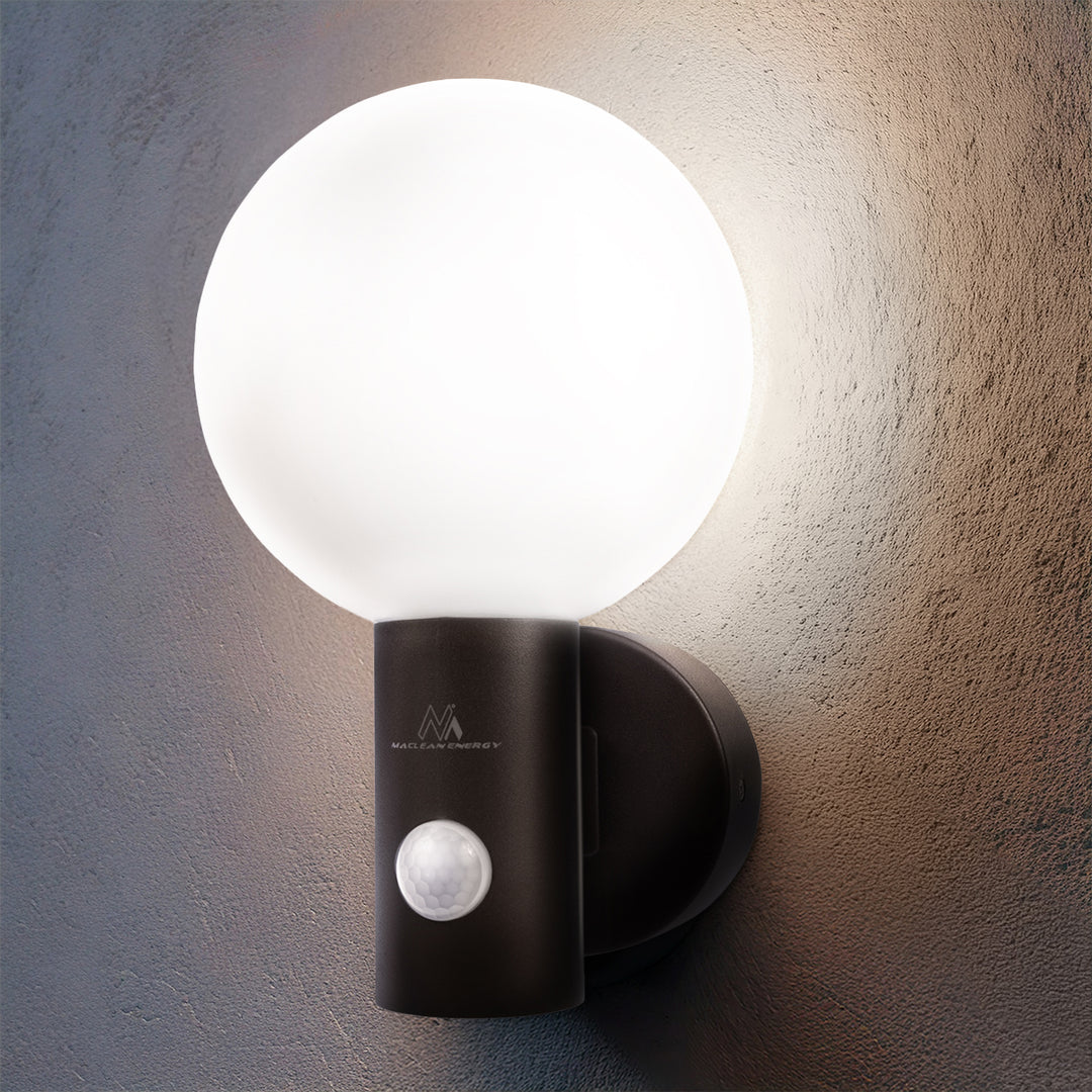 Maclean Bewegungsmelder LED-Lampe, PIR-Bewegungsmelder, schwarz, 15W, IP65, 1600lm, neutralweiß (4000K) MCE515 B, 2 Stück