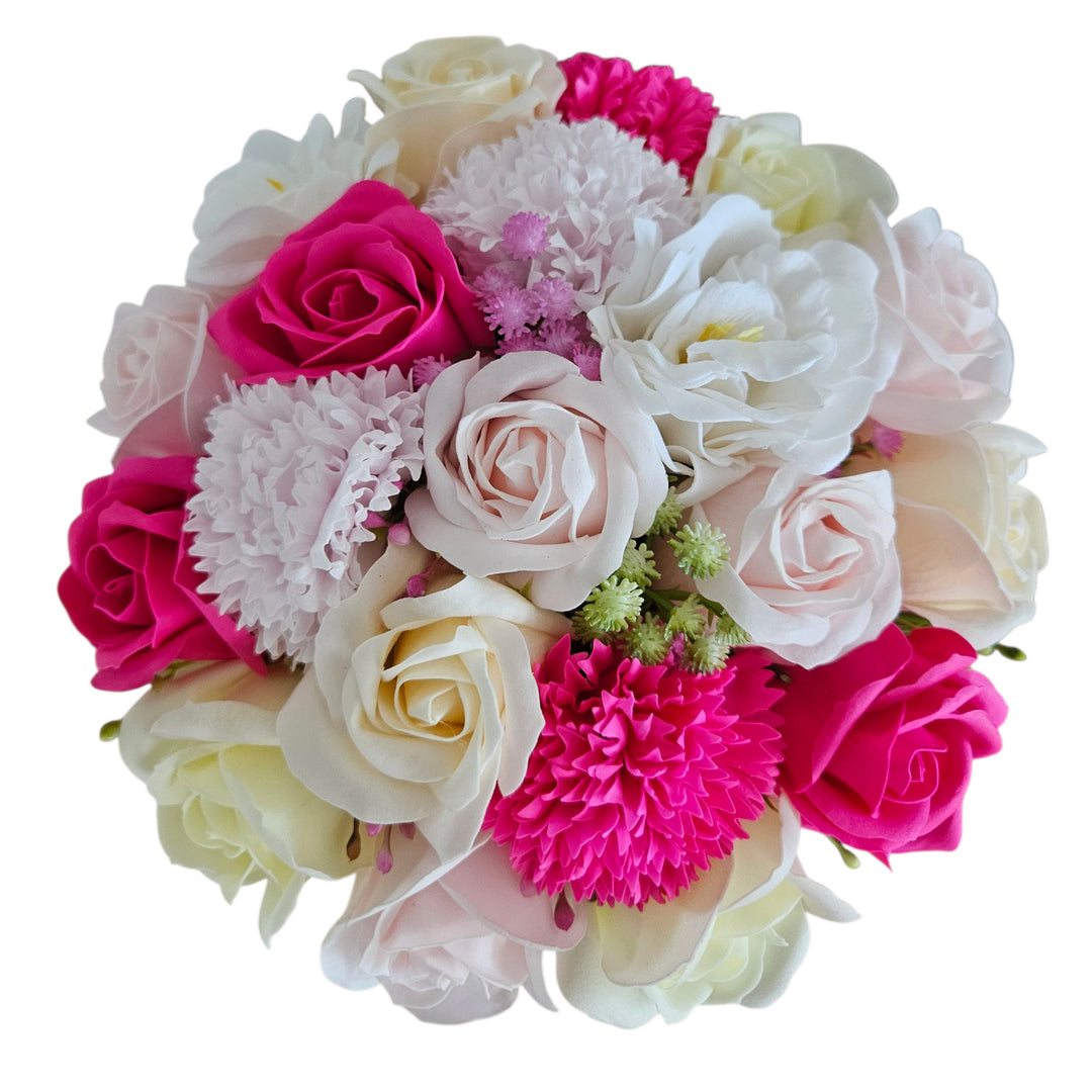 Damich Luxury Soap Flowerbox Pink Gift Roses Scented Artificial Flowers Long Lasting Realistic Bouquet for Birthday Wedding Anniversary Valentines Mothers Day Home Décor