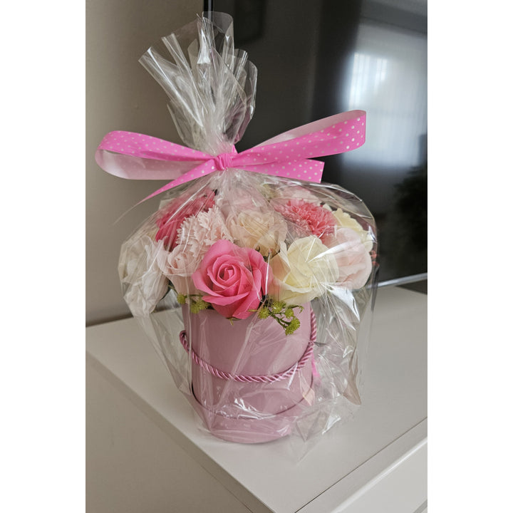 Damich Luxury Soap Flowerbox Pink Gift Roses Scented Artificial Flowers Long Lasting Realistic Bouquet for Birthday Wedding Anniversary Valentines Mothers Day Home Décor