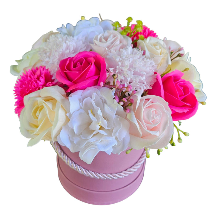 Damich Luxury Soap Flowerbox Pink Gift Roses Scented Artificial Flowers Long Lasting Realistic Bouquet for Birthday Wedding Anniversary Valentines Mothers Day Home Décor
