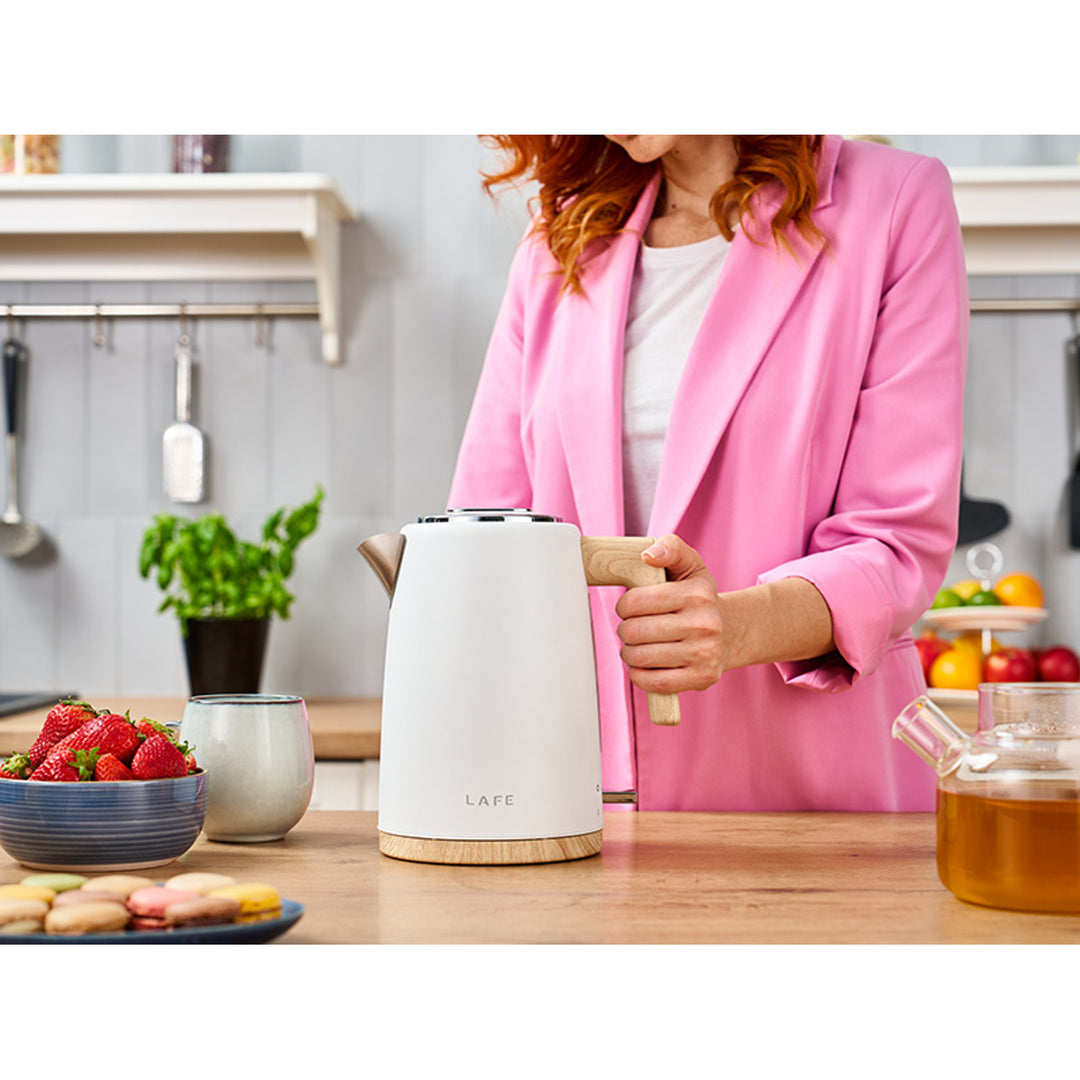Lafe electric kettle, 2200W, capacity 1.7l, white, Scandi
