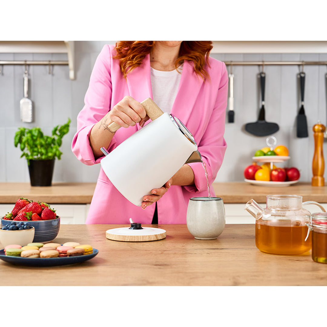 Lafe electric kettle, 2200W, capacity 1.7l, white, Scandi