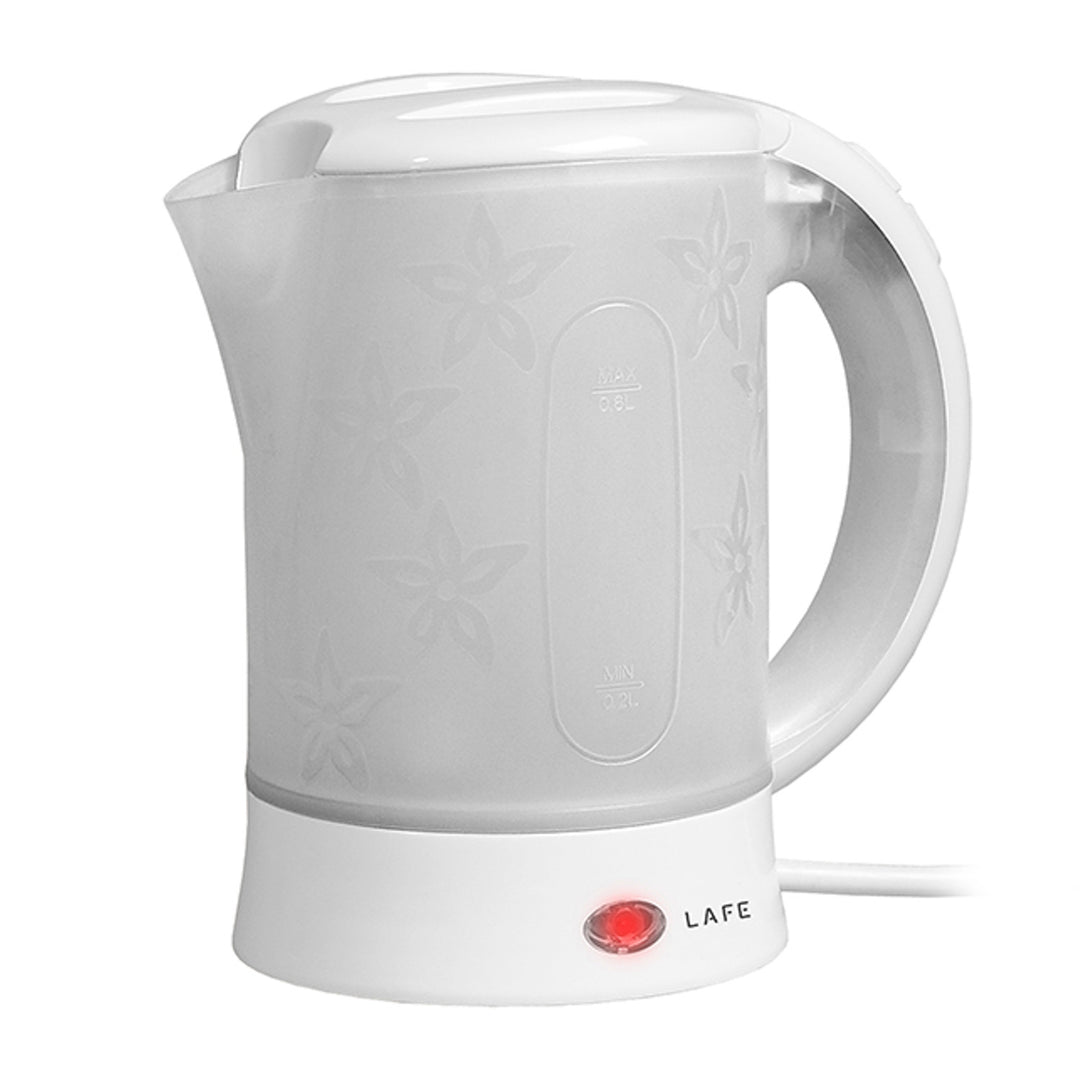 Lafe electric kettle, tourist, 600W, capacity 0.6l, 2 cups, 2 teaspoons, white, Scandi