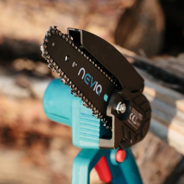 NEVIQ accu-kettingzaag, 6'' zaagblad, 200W, Li-ion 1,5 Ah accu, L04302