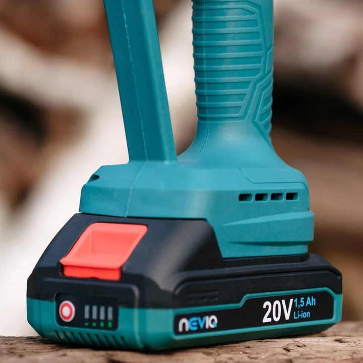 NEVIQ accu-kettingzaag, 6'' zaagblad, 200W, Li-ion 1,5 Ah accu, L04302