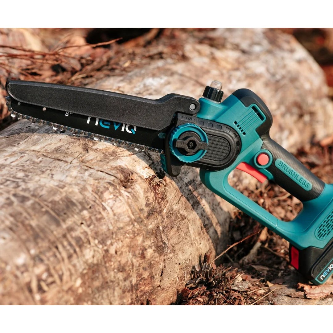 Motosierra sin cable NEVIQ, barra de 8'', 500W, motor sin escobillas, LX8303
