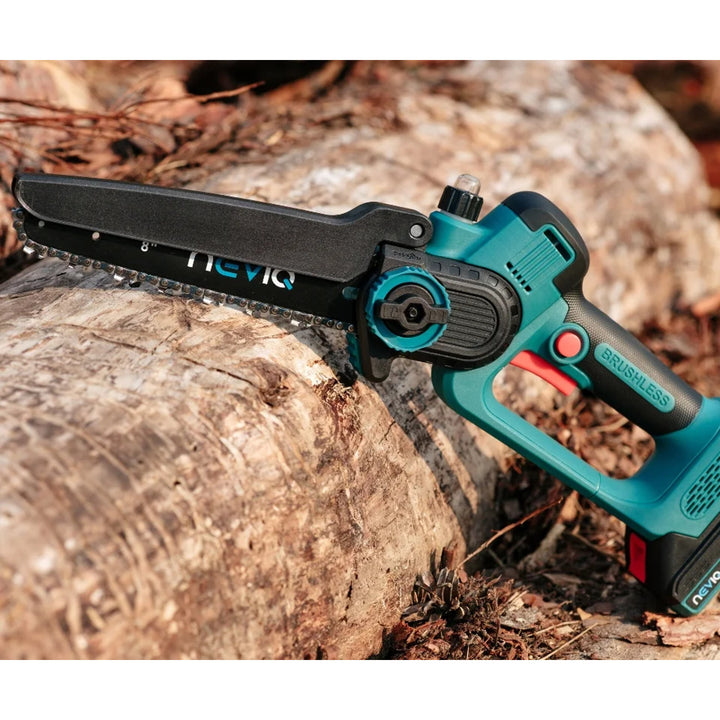 Motosierra sin cable NEVIQ, barra de 8'', 500W, motor sin escobillas, LX8303