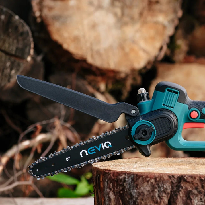 Motosierra sin cable NEVIQ, barra de 8'', 500W, motor sin escobillas, LX8303