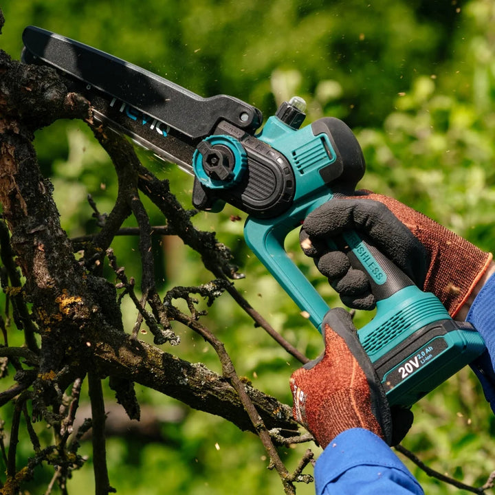 Motosierra sin cable NEVIQ, barra de 8'', 500W, motor sin escobillas, LX8303