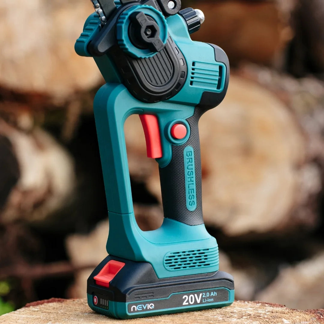 Motosierra sin cable NEVIQ, barra de 8'', 500W, motor sin escobillas, LX8303