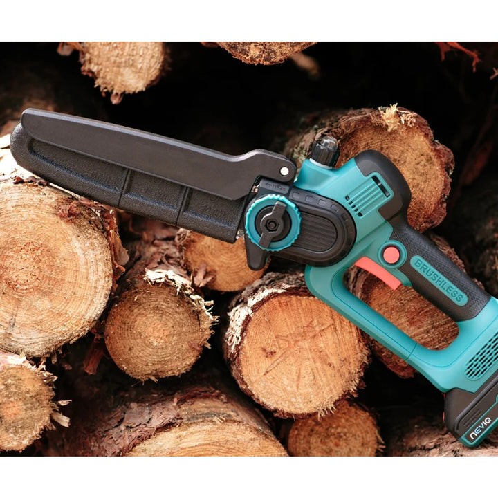 Motosierra sin cable NEVIQ, barra de 8'', 500W, motor sin escobillas, LX8303