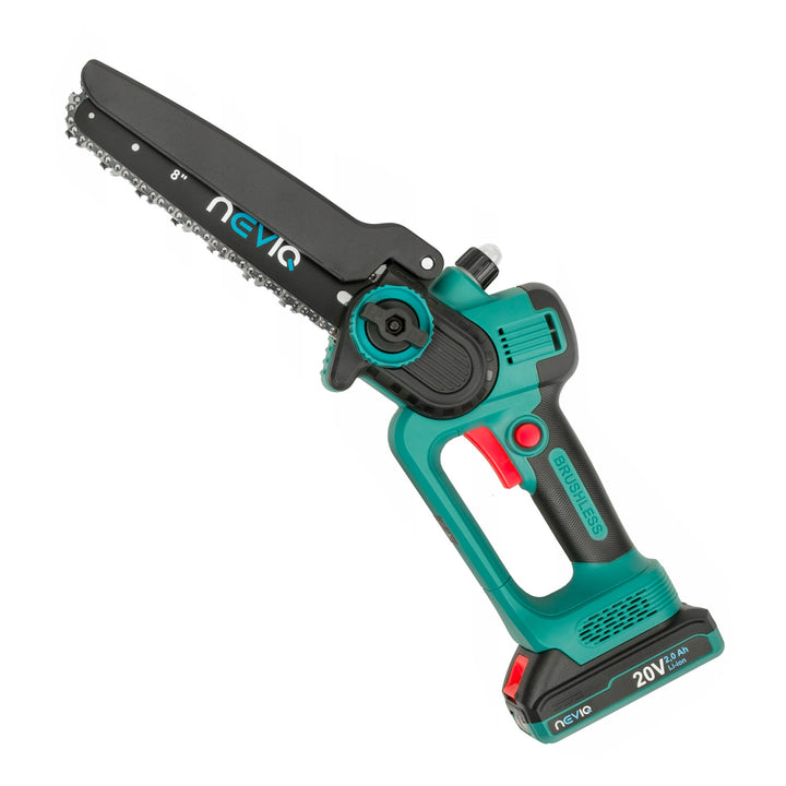 Motosierra sin cable NEVIQ, barra de 8'', 500W, motor sin escobillas, LX8303