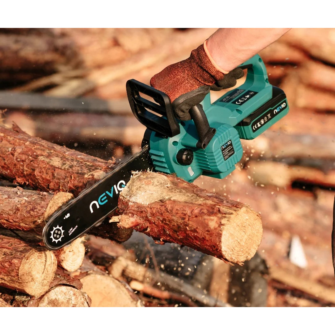 Motosierra sin cable NEVIQ, barra de 12'', 1000W, motor sin escobillas, L12302