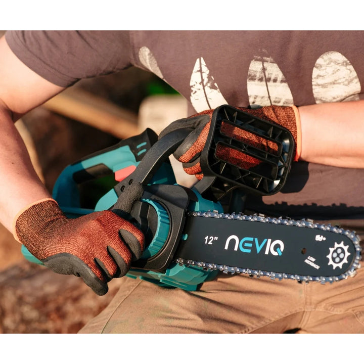 Motosierra sin cable NEVIQ, barra de 12'', 1000W, motor sin escobillas, L12302
