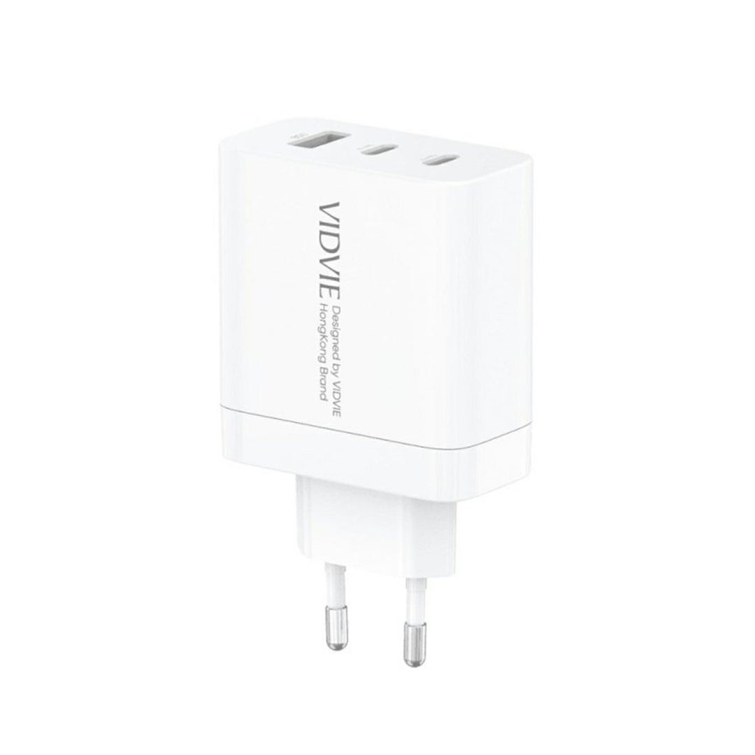 VIDVIE mains charger, 3A, 65W, 2x USB-C, 1x USB, USB-C/USB-C cable, PLE262