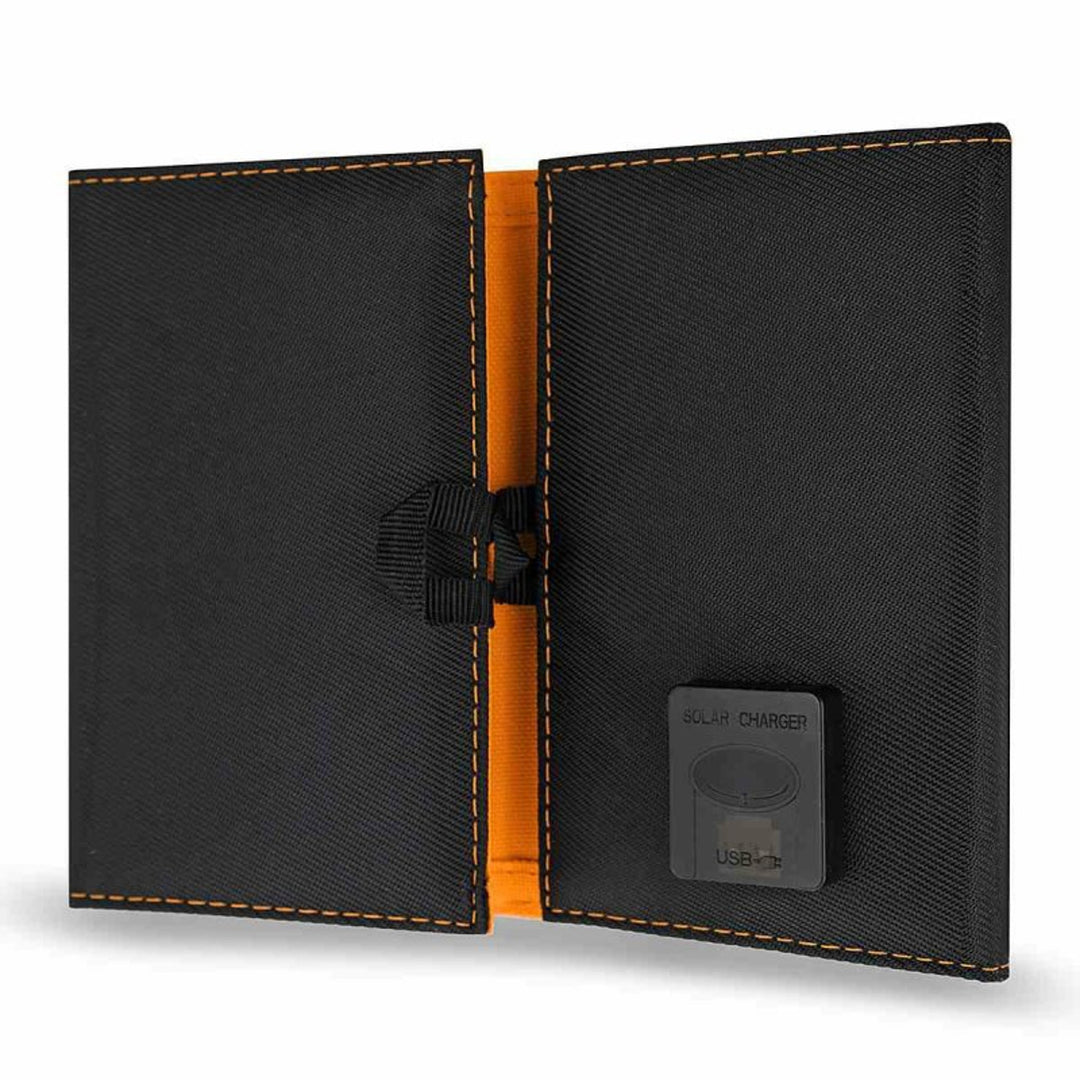 Solar panel, charger, 6W, 1 USB port, black and orange, A01