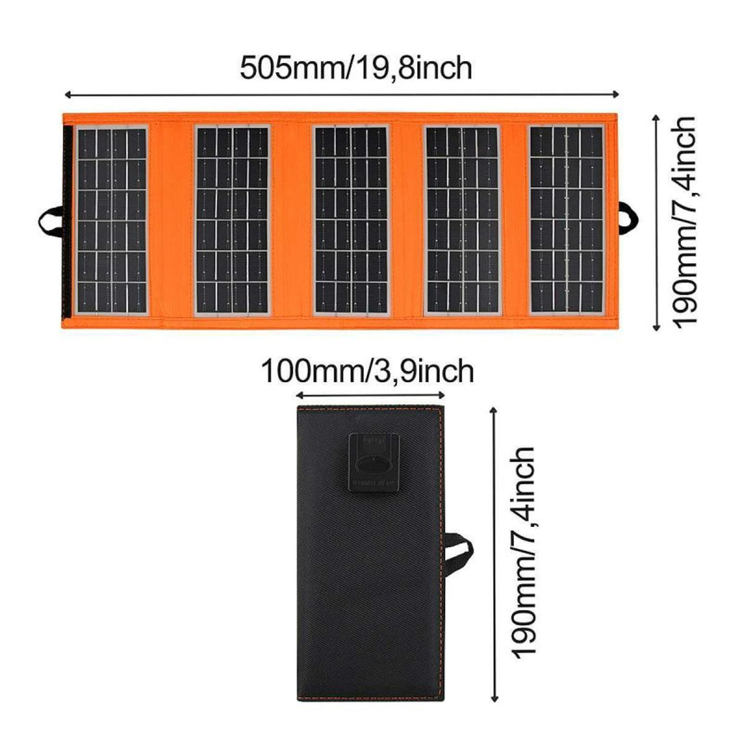 Solar panel, charger, 10W, 1 USB port, black and orange, A02