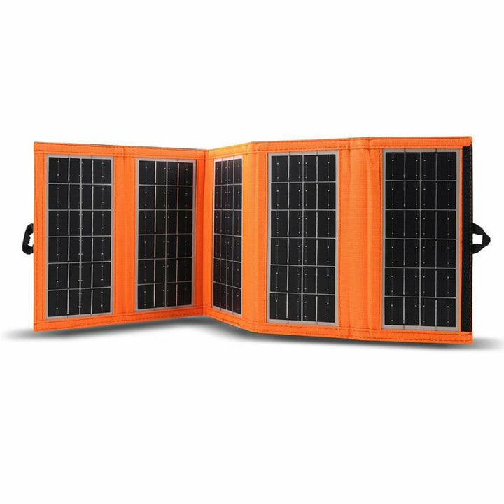 Solar panel, charger, 10W, 1 USB port, black and orange, A02