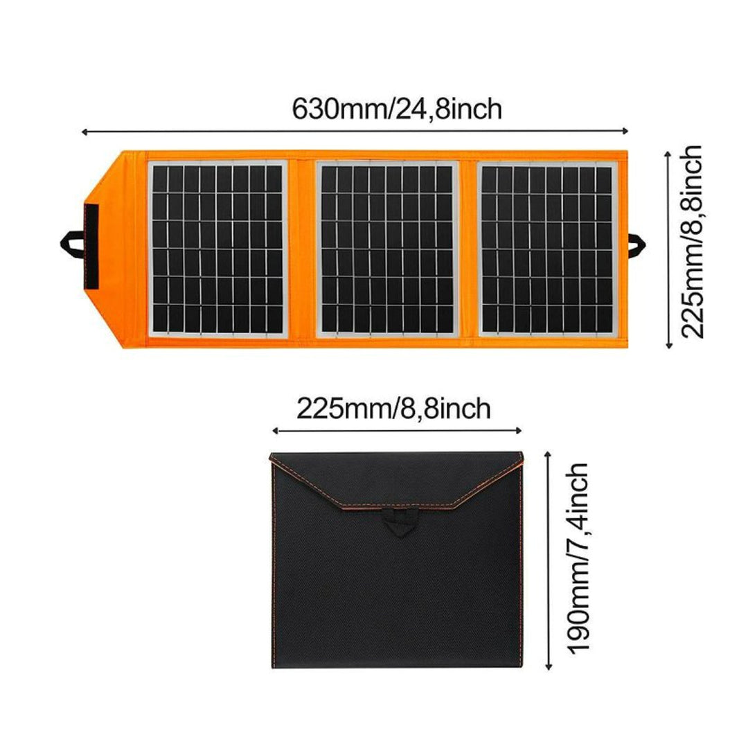 Solar panel, charger, 15W, 1 USB port, black and orange, A04