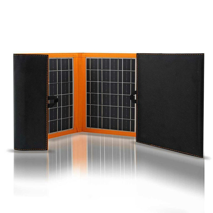 Solar panel, charger, 20W, 2 USB ports, black and orange, A05