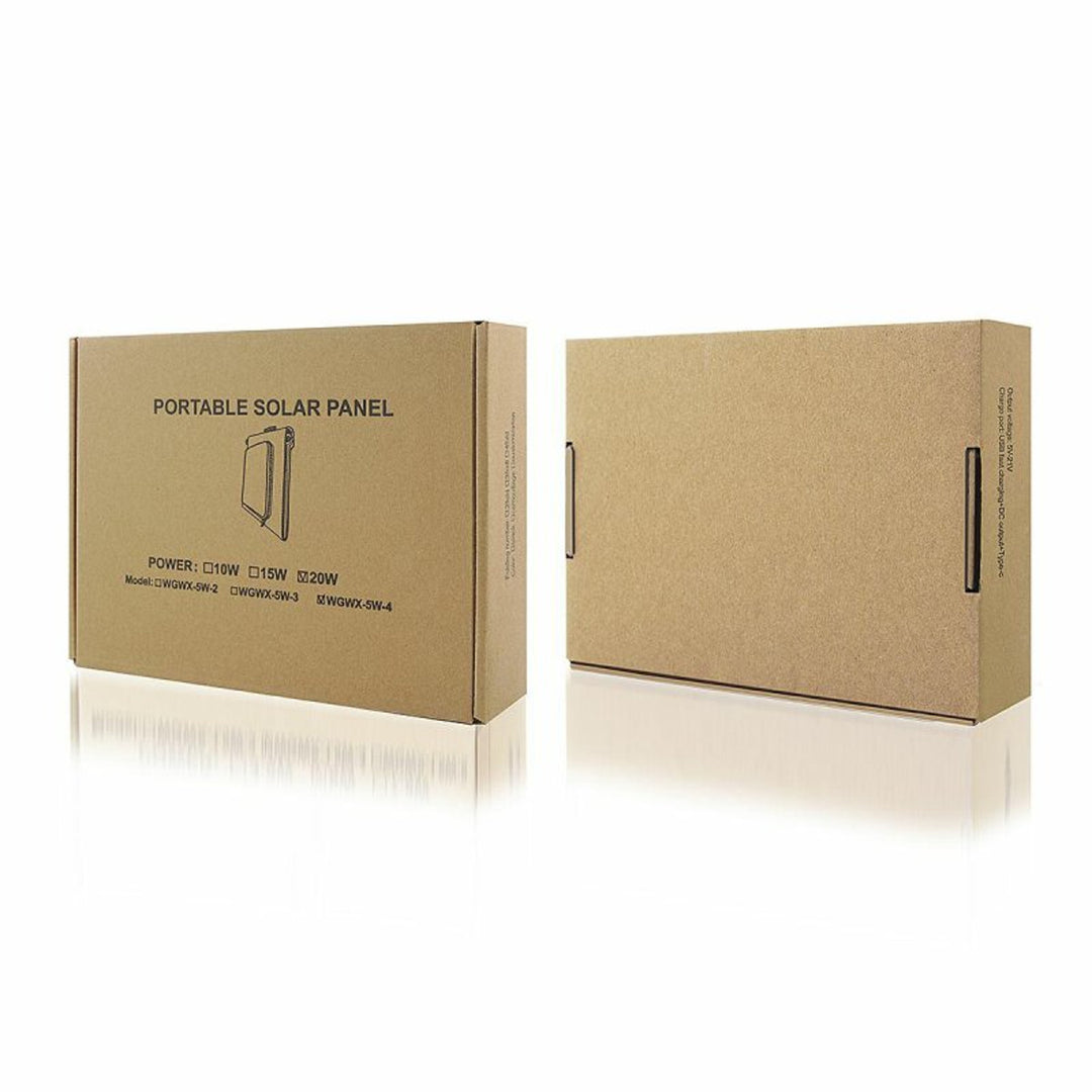 Solar panel, charger, 20W, 2 USB ports, black and orange, A05