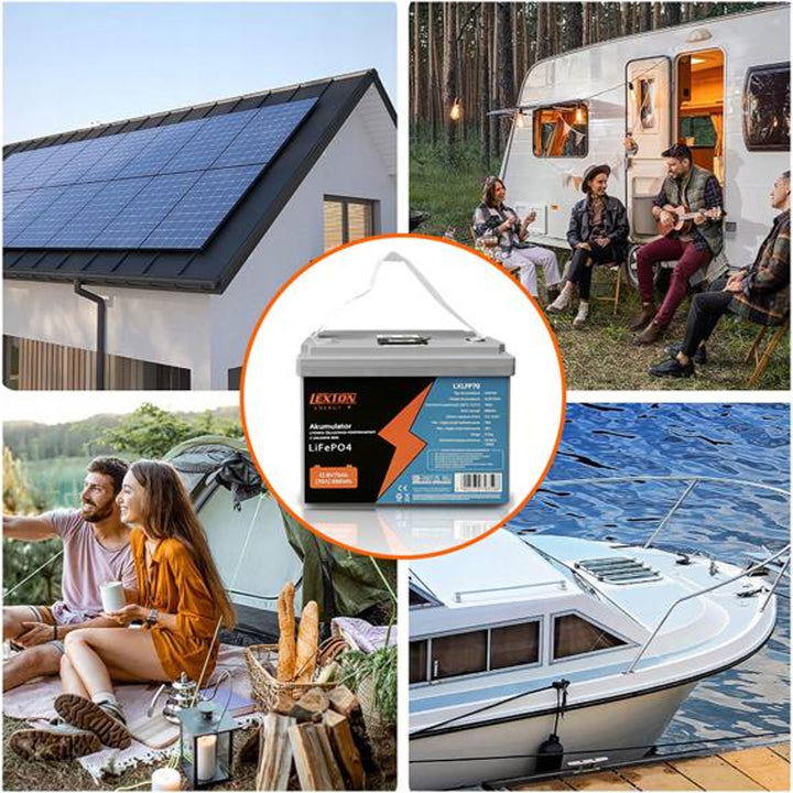 Lexton Lithium-Eisen-Phosphat LiFePo4 Akku, mit BMS, 12,8V, 70Ah, LXLFP70