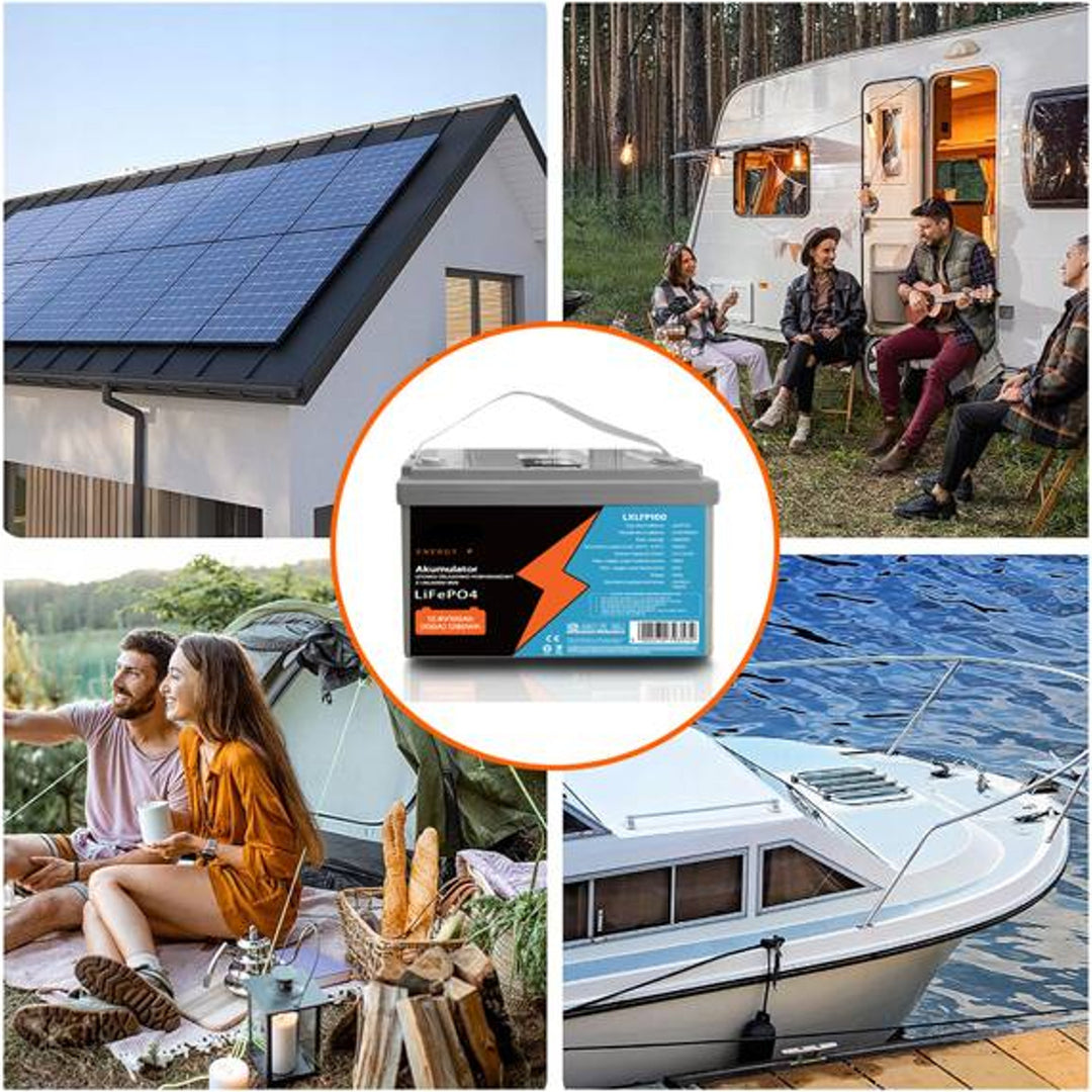 Lexton Lithium-Eisen-Phosphat LiFePo4 Akku, mit BMS, 12,8V, 100Ah, LXLFP100