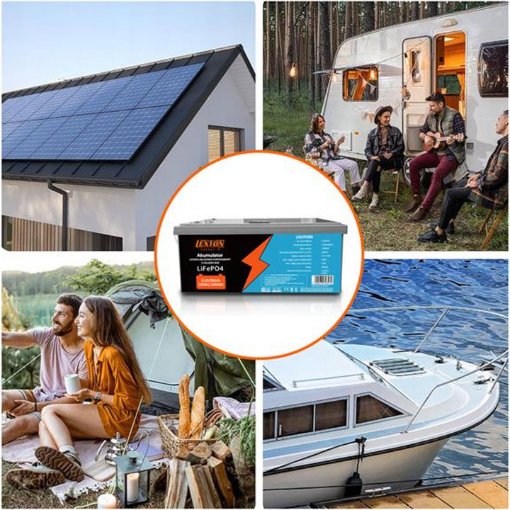 LiFePo4 Lexton Lithium-Eisenphosphat-Akku, mit BMS, 12,8V, 200Ah, LXLFP200
