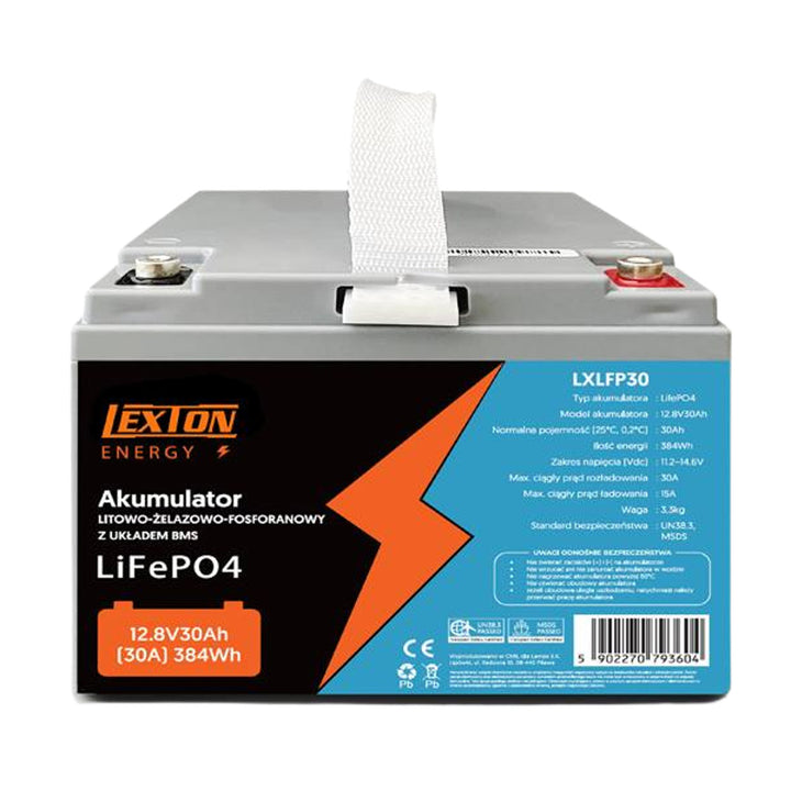 LiFePo4 Lexton Lithium-Eisenphosphat-Akku, mit BMS, 12,8V, 30Ah, LXLFP30