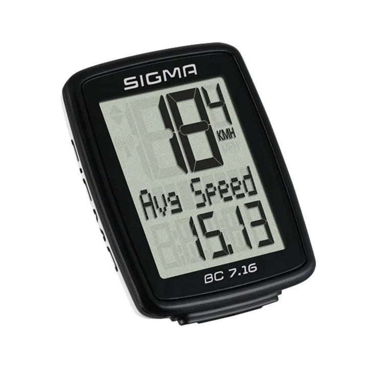 Sigma bicycle counter, wired, start/stop, three-row display, BC 7.16