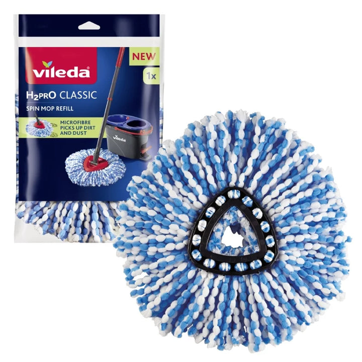 Vileda H2prO mop cartridge, microfiber, washable, triangular head, 178330