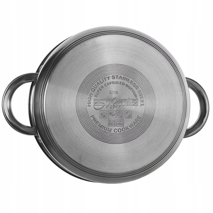 Maestro 9 el. pot set. 1.5L, 2L, 3L, 5L, stainless steel, dishwasher safe, suitable for all types of stoves, hot pot stand, MR-2021