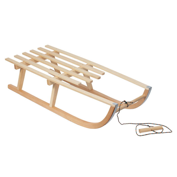 GreenBlue wooden sled, classic, with cord, up to 100 kg, GB153