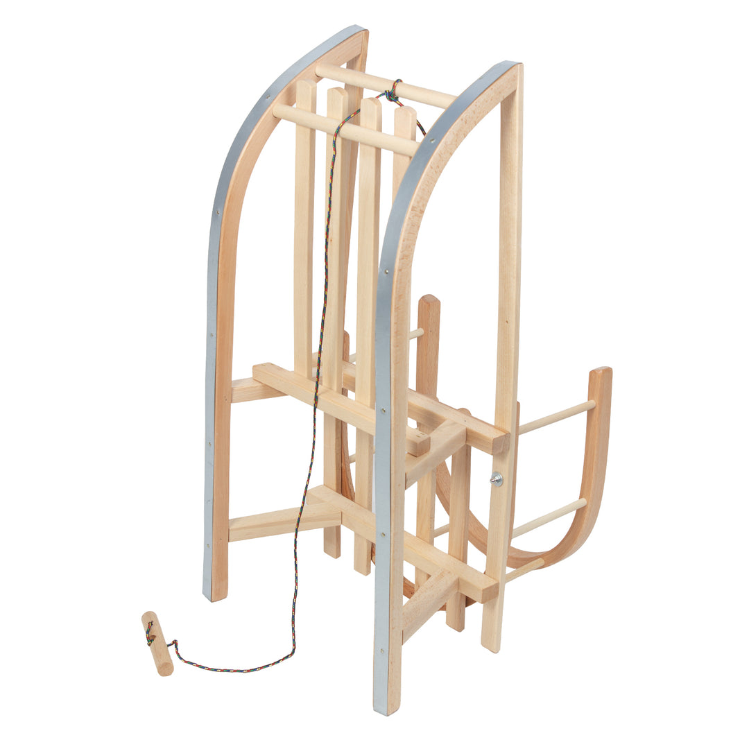 GreenBlue wooden sled, backrest, seat, cord, up to 100 kg, GB159