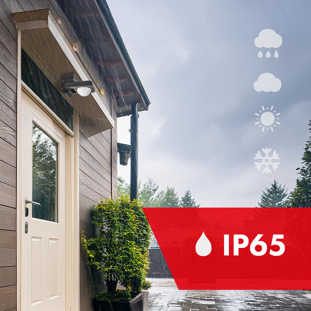 Maclean PIR Bewegungsmelder, Infrarot, IP65, max 2000W, MCE243 GR, 2 Stück