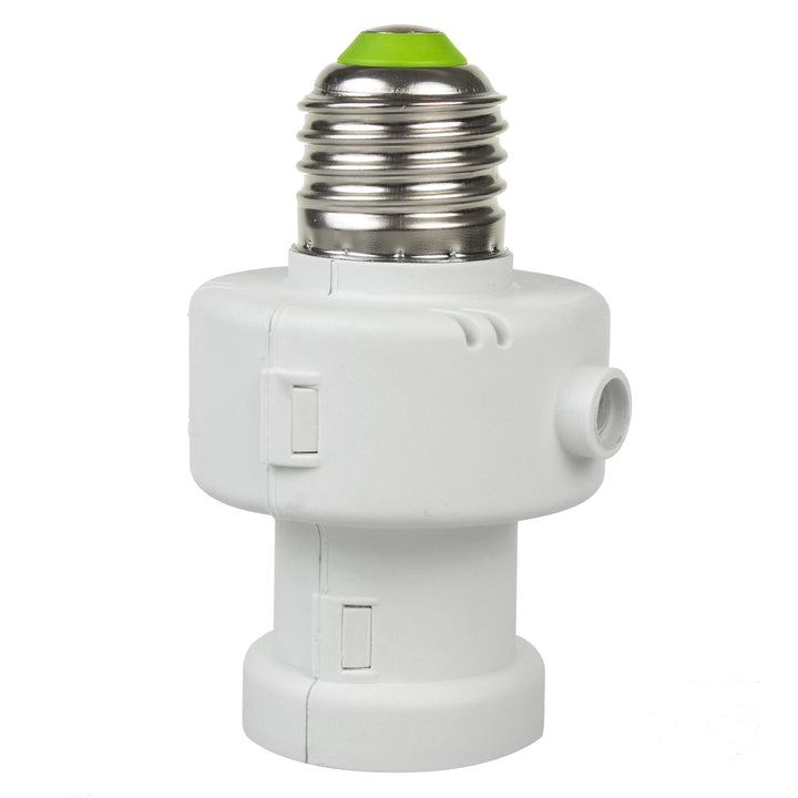 Maclean bulb holder, E27, max. 100W, with dusk sensor, timer, white color, MCE21W, 2 pieces