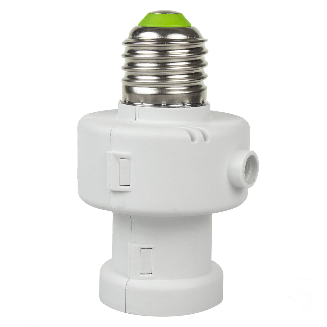 Maclean bulb holder, E27, max. 100W, with dusk sensor, timer, white color, MCE21W, 4 pieces