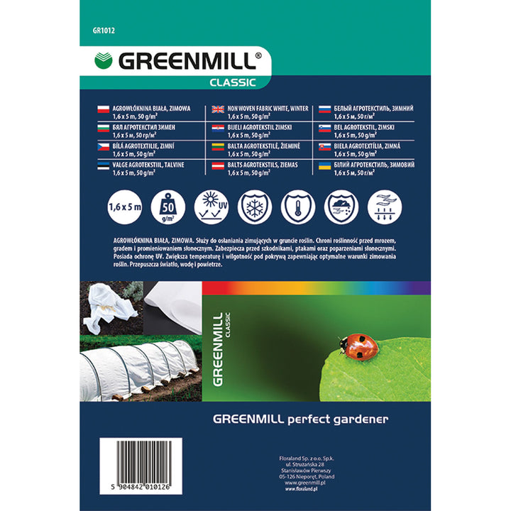 Greenmill agro-textile, winter, 50g, 1.6x5m, white, GR1012