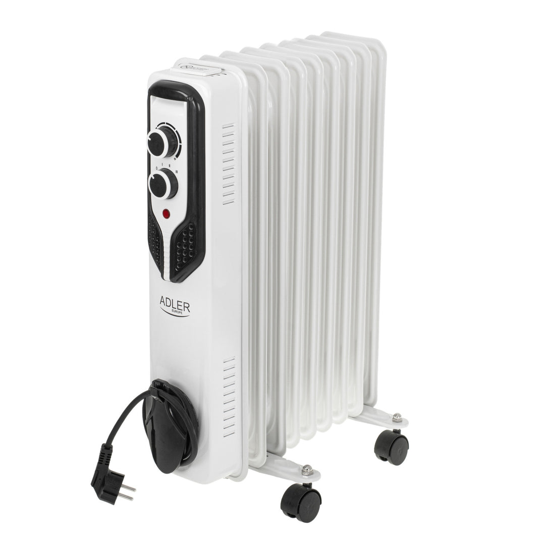 Adler oil heater, 9 ribs, power 2000W, 3 heating levels, white, AD 7816