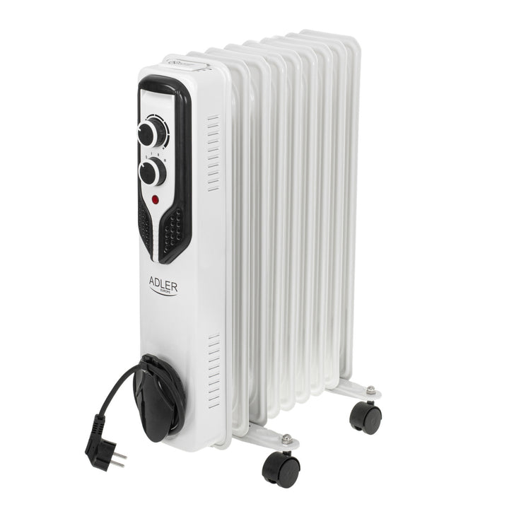 Adler oil heater, 9 ribs, power 2000W, 3 heating levels, white, AD 7816