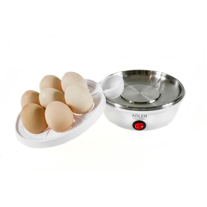 Adler automatic egg cooker, for 7 eggs, power 450W, white, AD 4459