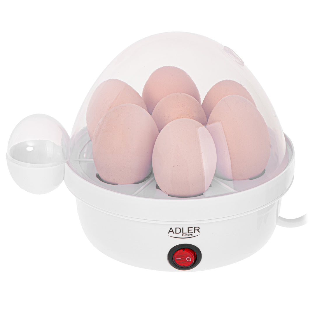 Adler automatic egg cooker, for 7 eggs, power 450W, white, AD 4459