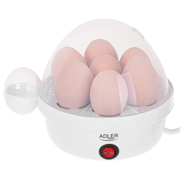 Adler automatic egg cooker, for 7 eggs, power 450W, white, AD 4459